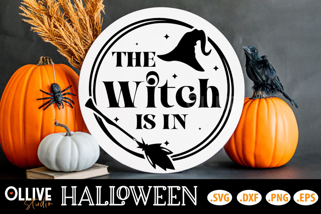 The Witch Is In Halloween Door Hanger SVG - So Fontsy
