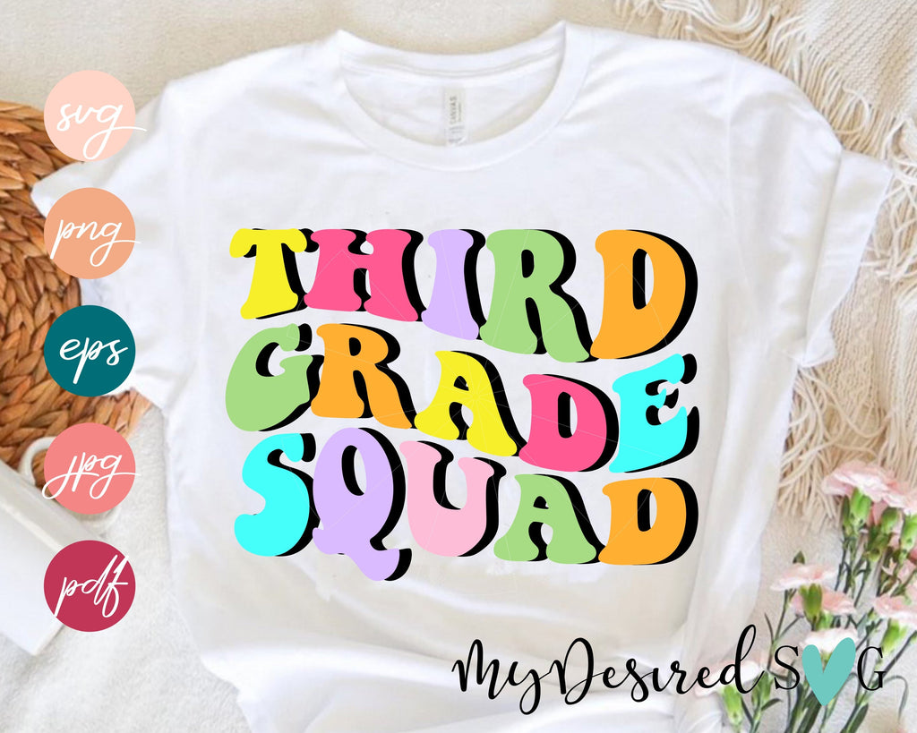 Third Grade Squad Svg, Back To School Design - So Fontsy