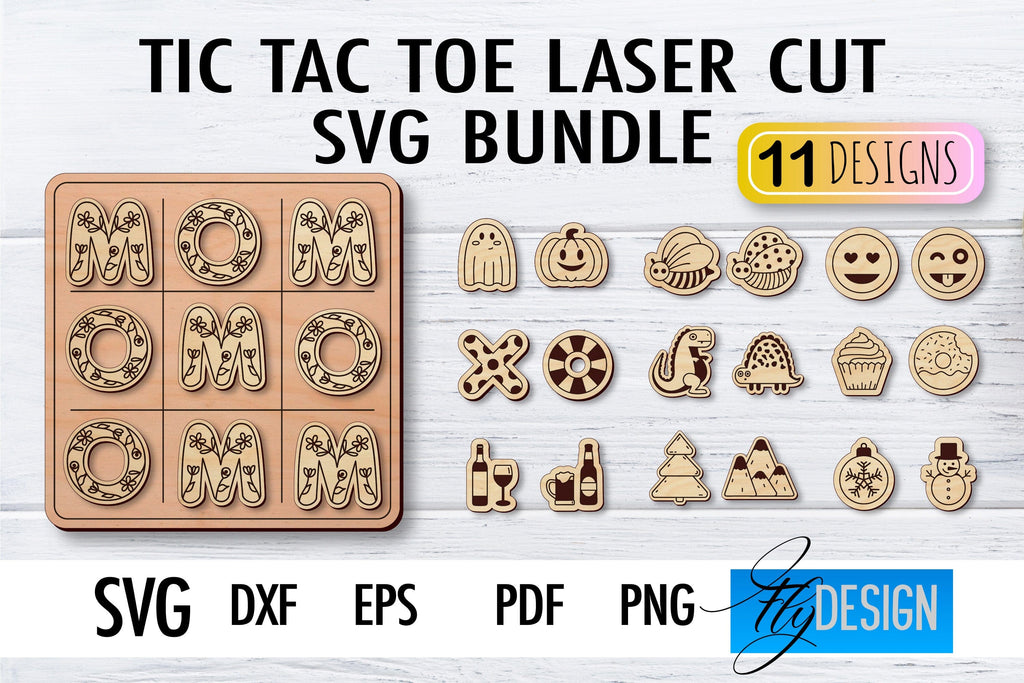 Tic Tac Toe Laser Cut SVG | Game SVG Design | CNC Files - So Fontsy