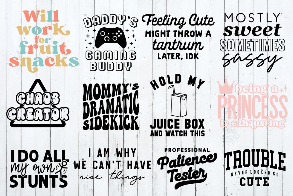 Toddler Shirt Bundle svg Funny Cut File Kids Shirt svg dxf