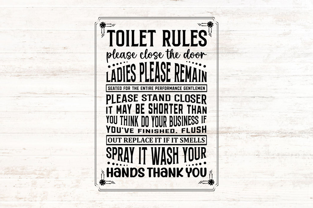 Toilet rules please close the door SVG - So Fontsy