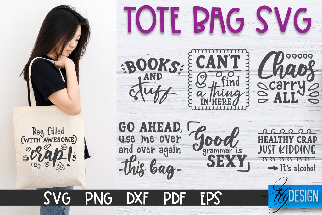 Funny Tote Bag SVG  Tote Bag Quotes SVG