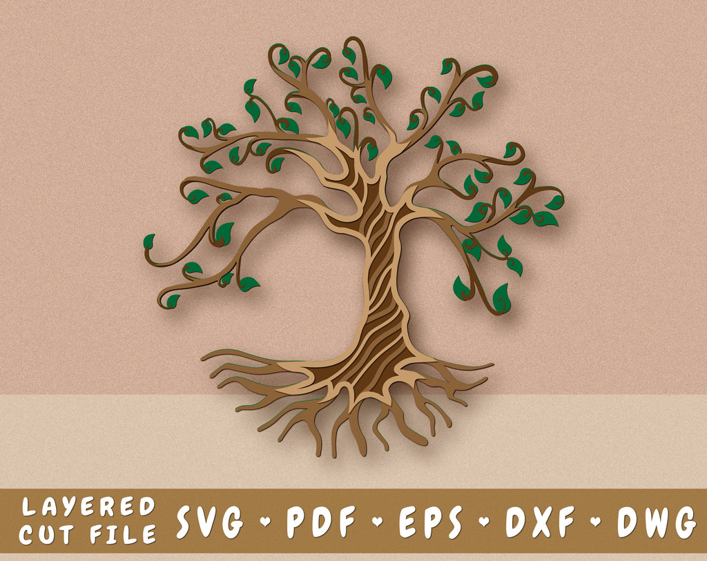 PDF Pattern, Vector DXF File and Instructional Video, Tree of Life