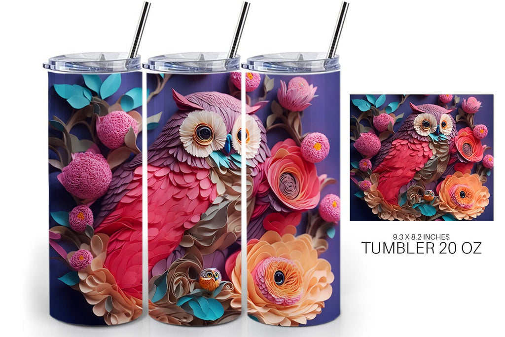 Art Pop Flowers 20 oz Stainless Steel Skinny Tumbler Sublimation