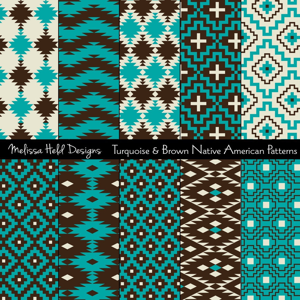turquoise and brown patterns