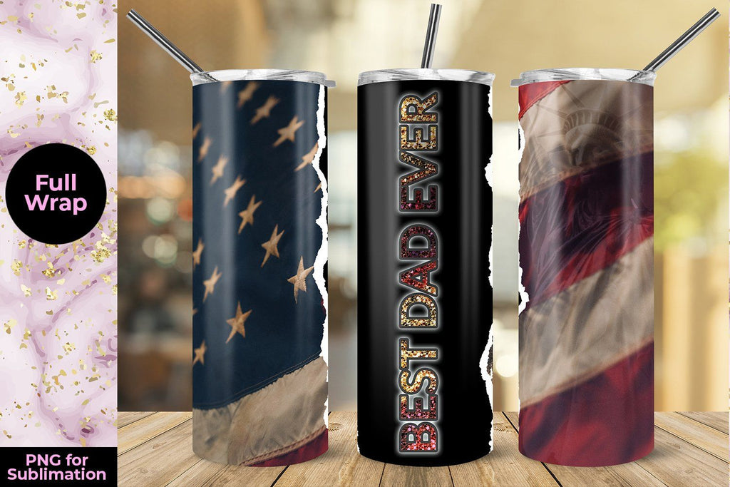 Dad Defined 20oz Tumbler - Black - Patriotic Apparel