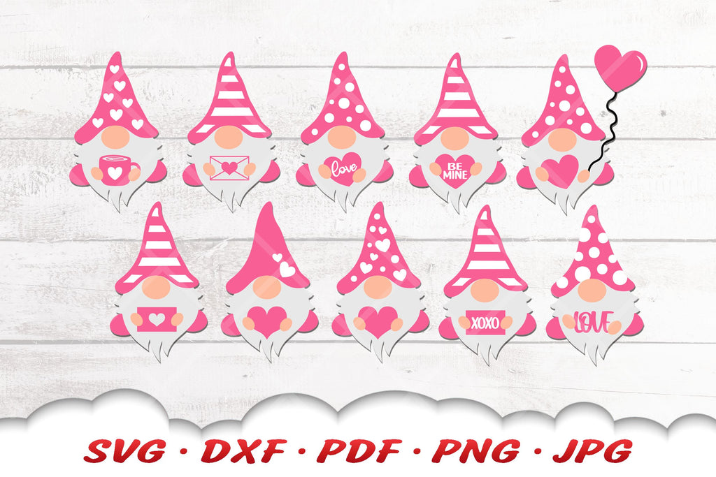 Valentine Gnome SVG | Gnome SVG Bundle | Valentines Day SVG - So Fontsy