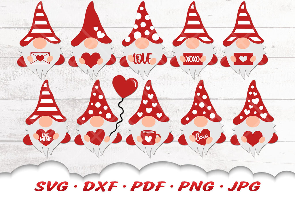 Valentine Gnome SVG | Gnome SVG Bundle | Valentines Day SVG - So Fontsy