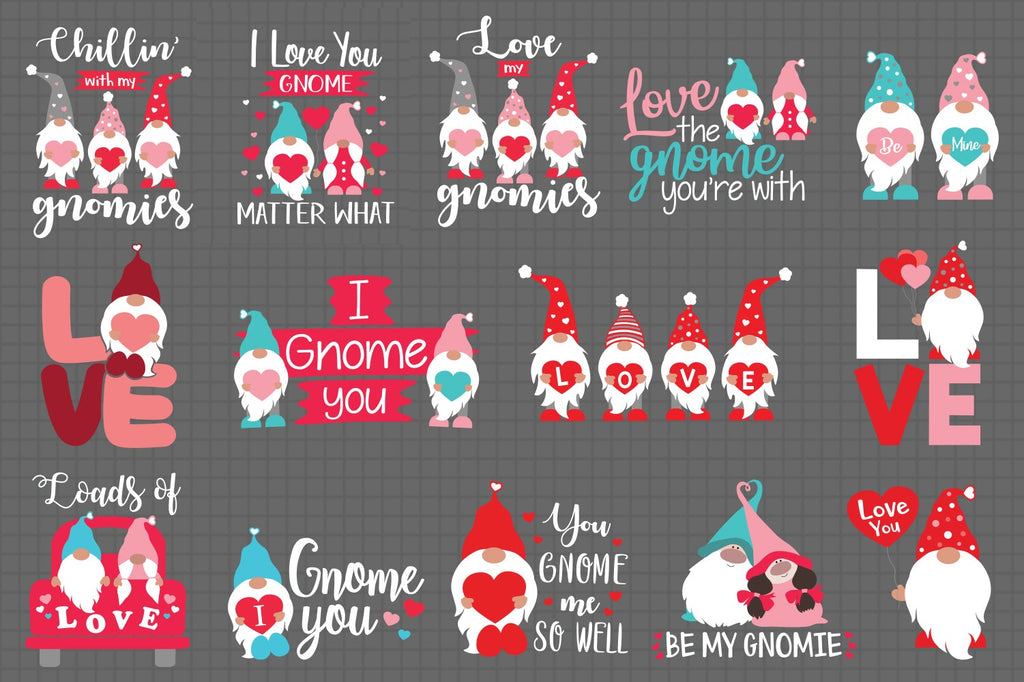 Valentine Gnomes Bundle Svg, Valentine's Day Gnomes Bundle Svg - So Fontsy