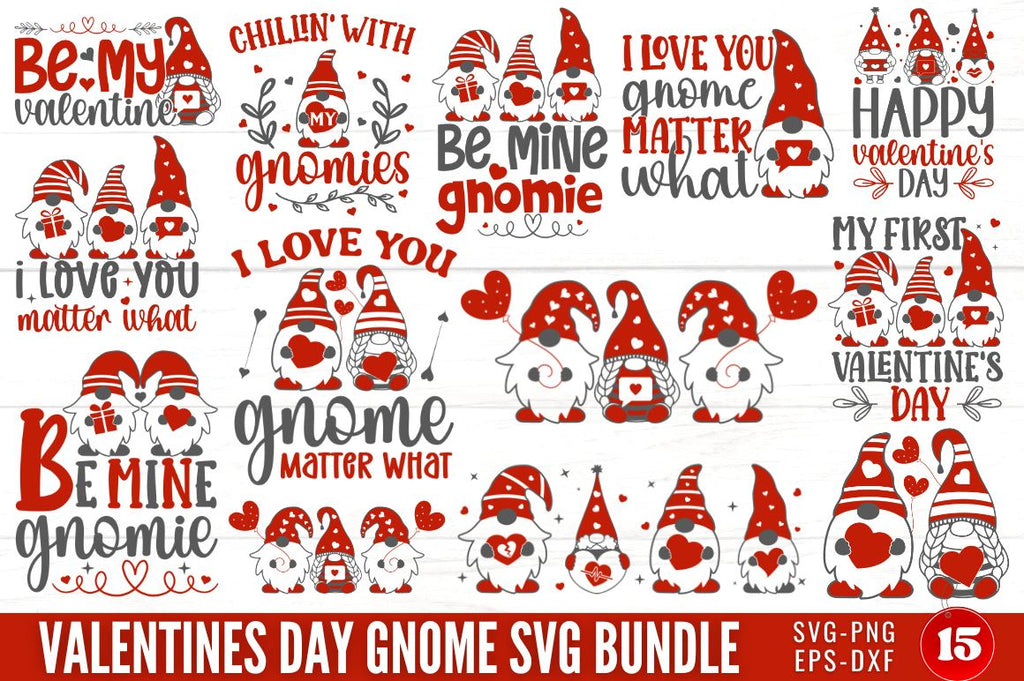 Valentines Day Gnome SVG Bundle - So Fontsy