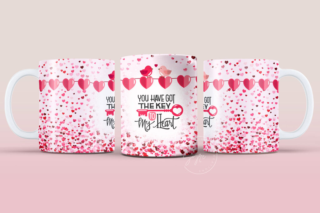 Love heart sublimation, mug wrap sublimation Valentines day