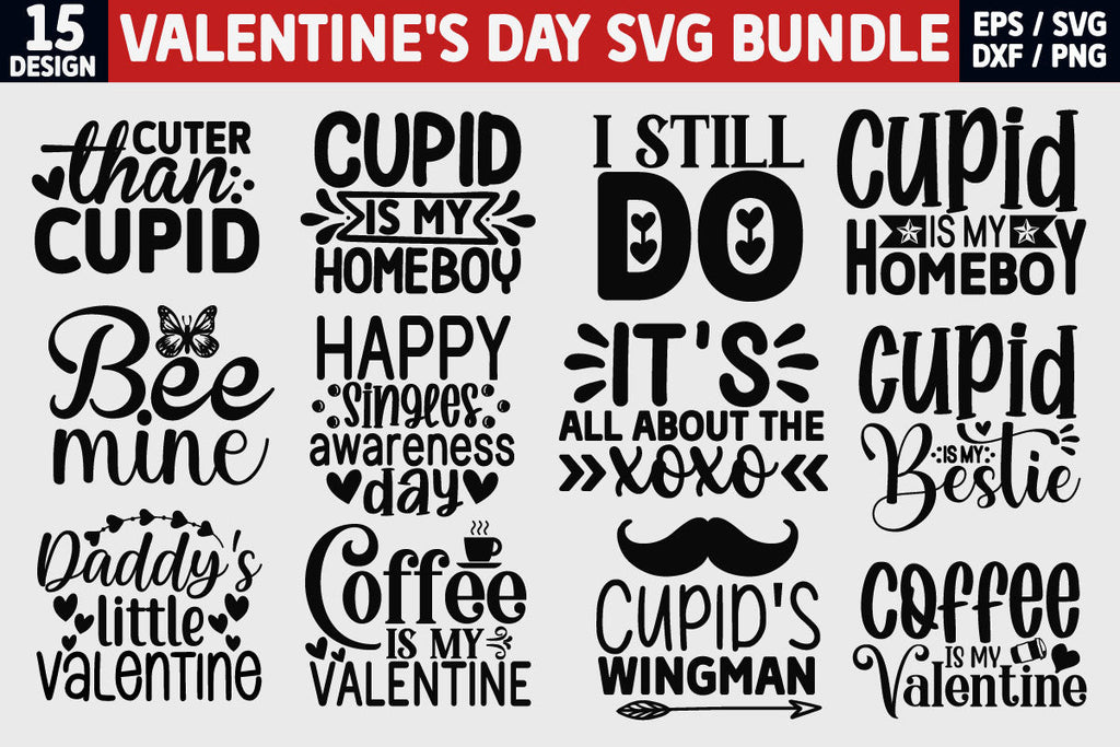 Valentine's Day SVG Bundle Cut File - So Fontsy