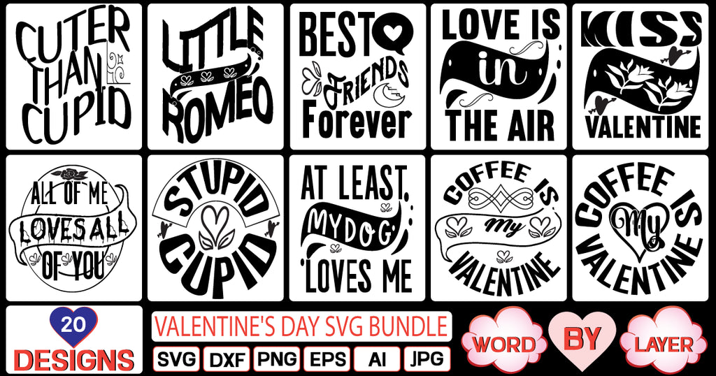Valentine's Day SVG Bundle SVG Cut File - So Fontsy