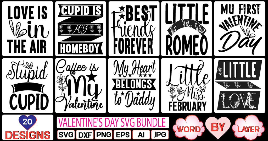 Valentine's Day SVG Bundle SVG Cut File - So Fontsy