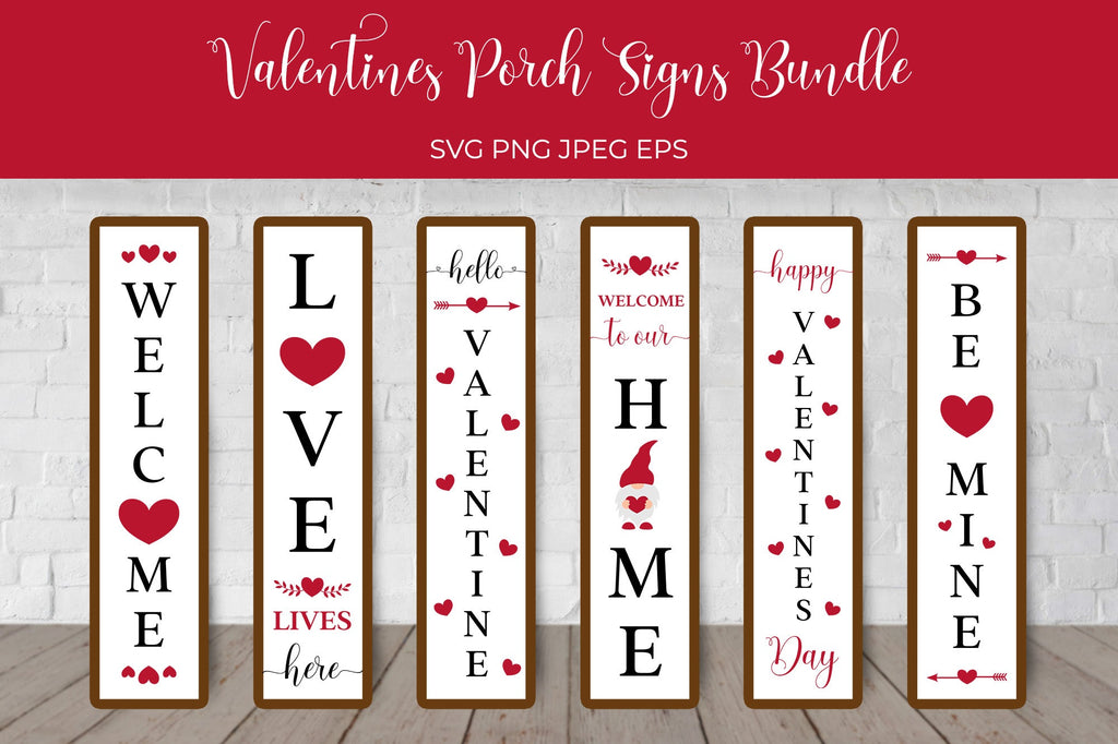 Valentines Porch Sign Svg Bundle Valentine Vertical Signs So Fontsy 4991