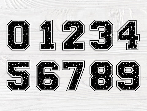 Varsity numbers SVG | Grunge svg | Birthday numbers | Numbers CUT FILES | Distressed number svg | Svg files for cricut and silhouette cameo SVG TonisArtStudio 