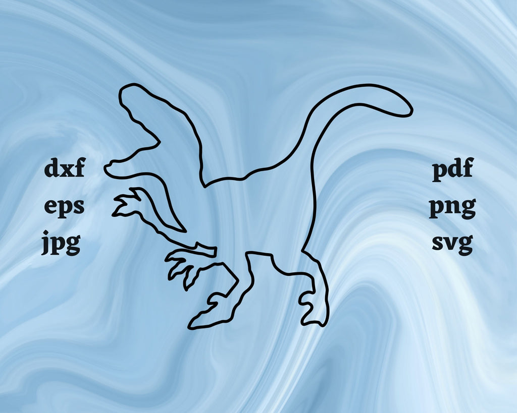 Velociraptor Outline SVG Cut File So Fontsy