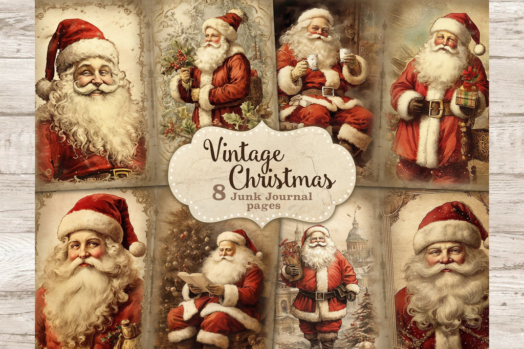 Vintage Christmas Junk Journal Page | Winter Scrapbook Paper - So Fontsy