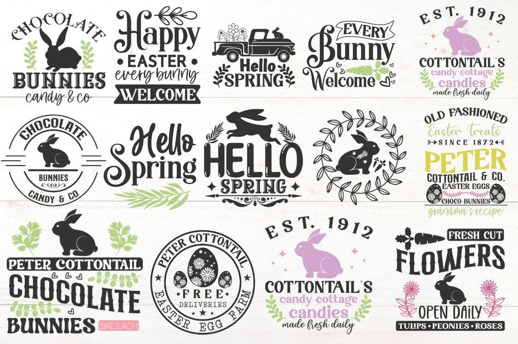 Vintage Easter Sign SVG Bundle So Fontsy