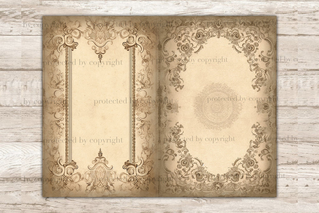 Vintage Lace Junk Journal Page | Aged Digital Paper - So Fontsy