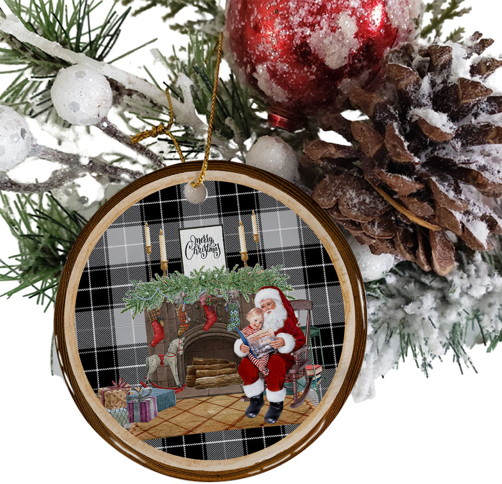Vintage Santa Christmas Ornament Sublimation Design Retro Santa and ...