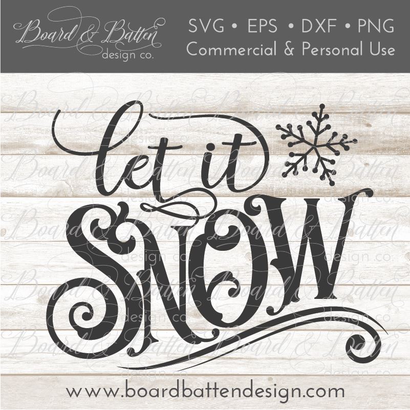 Vintage Sign Label Let It Snow SVG File - So Fontsy