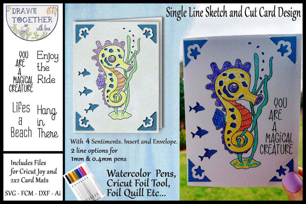 Cricut Joy Cards - Seahorse - So Fontsy