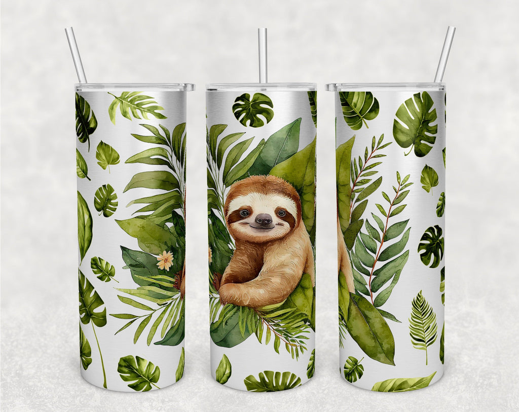 Personalized Sloth Hippie Be Happy Stainless Steel Skinny Tumbler