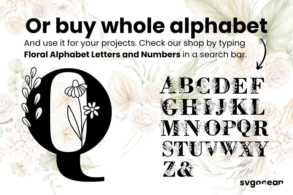 Wedding Letter Q SVG - So Fontsy