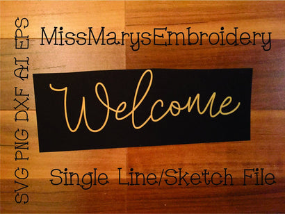 Welcome Sketch File | Sketch File | Foil Quill | Drawing File SVG MissMarysEmbroidery 