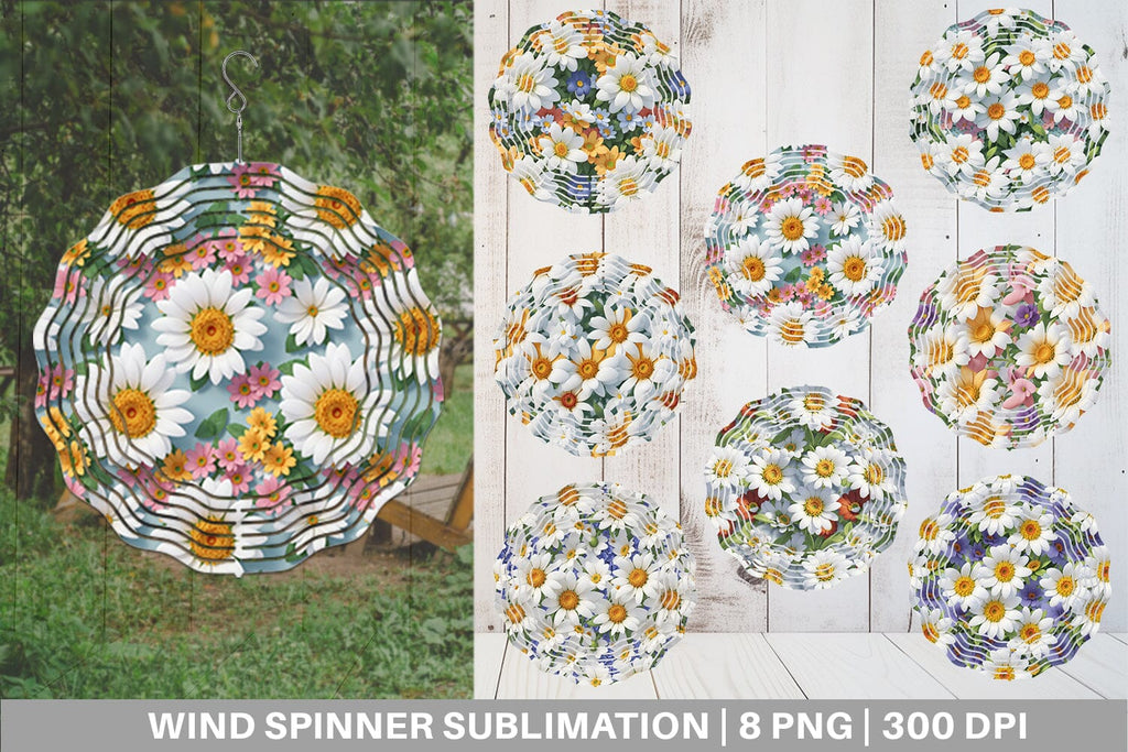Wind Spinner 3D Summer Flowers - So Fontsy