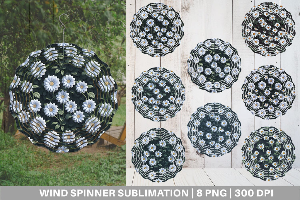 Wind Spinner 3D White Daisy Flower - So Fontsy
