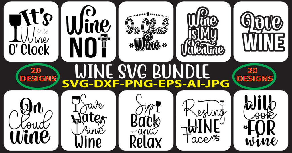 Wine SVG Bundle - So Fontsy