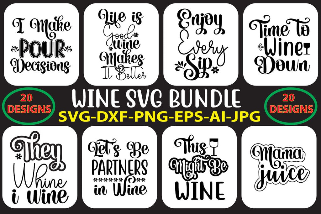 Wine SVG Bundle - So Fontsy