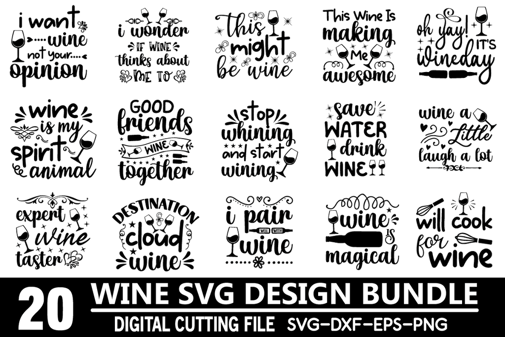 Wine Svg Bundle Vol 5 So Fontsy