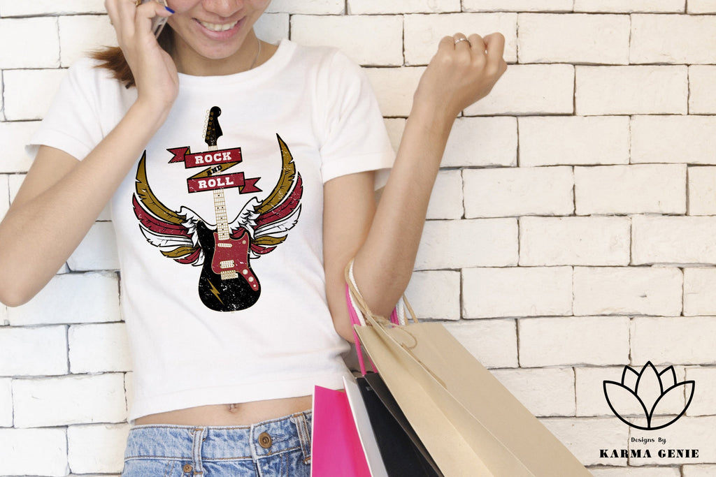 Rock and Roll Music Sublimation Download Vintage Rock Tee 