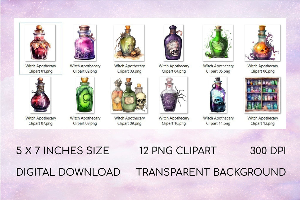 Witch Apothecary Stickers Bundle Graphic by Orange Brush Studio