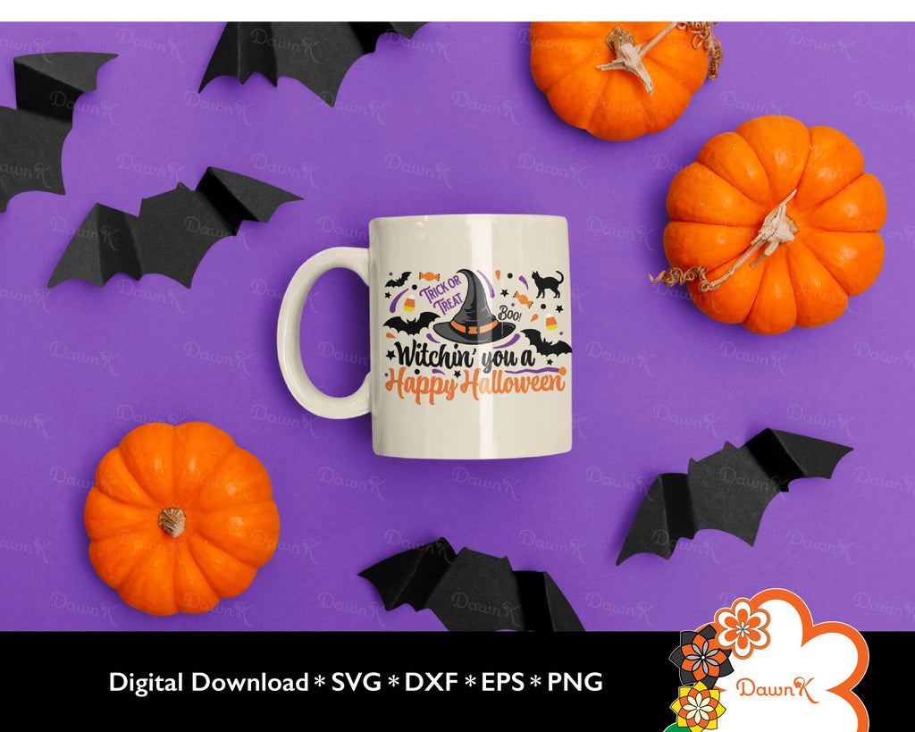 Witchin' You a Happy Halloween SVG - So Fontsy