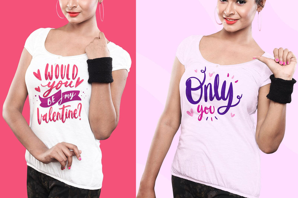Woman T-Shirt Mock-Up Bundle - So Fontsy