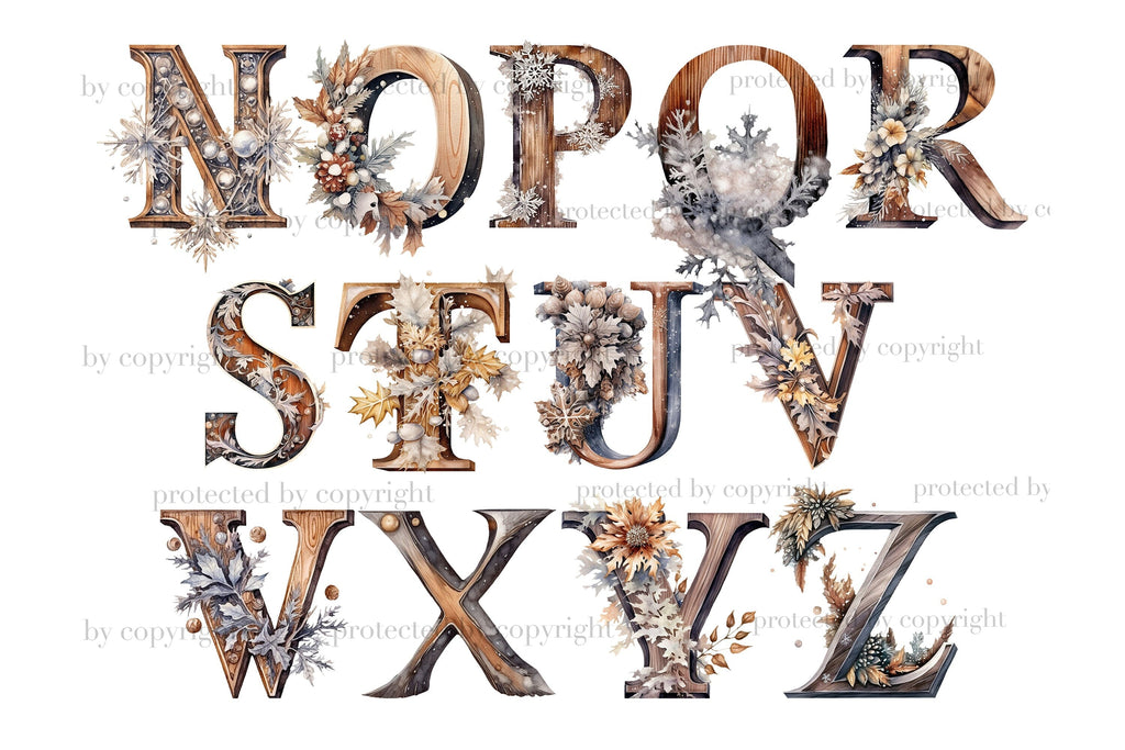 Wood Alphabet Letters | Wedding Invitation Letters Bundle - So Fontsy