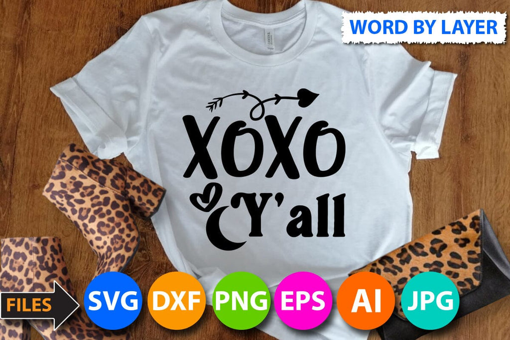 XoXo Y'all SVG Cut File - So Fontsy