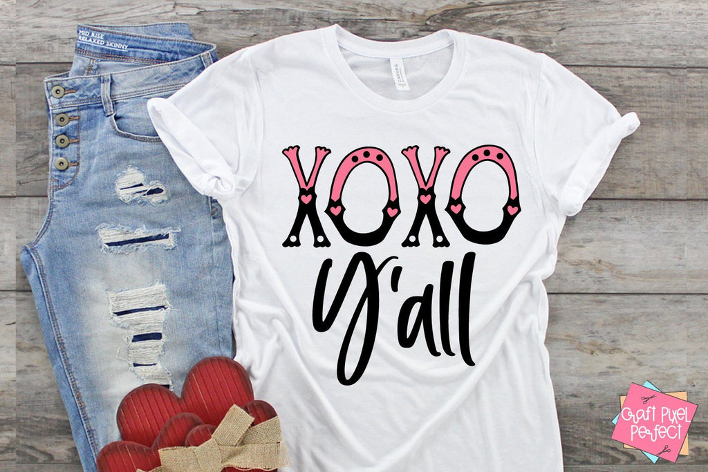 Xoxo Y'all Svg, Valentines Svg, Valentine Shirt Svg, Heart Svg - So Fontsy