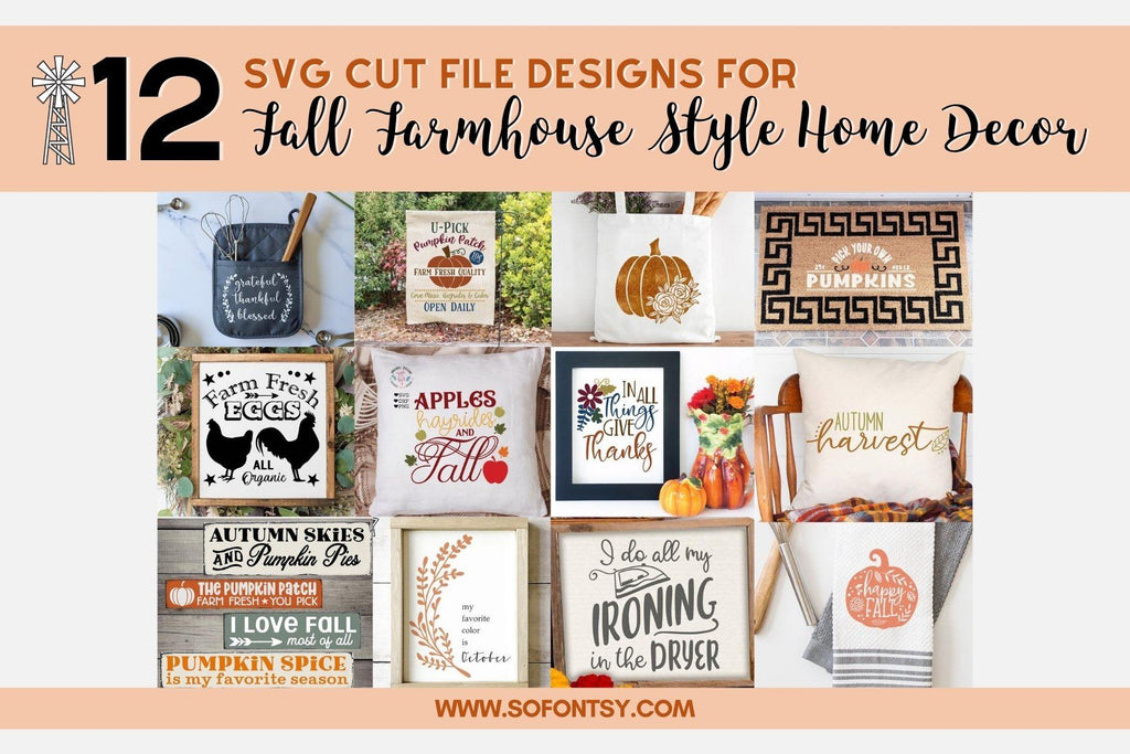 fall pattern - chesed cottage crafts | svg files |... 12 SVG Cut File Designs & Projects for Fall Farmhouse Style Home Decor ...
