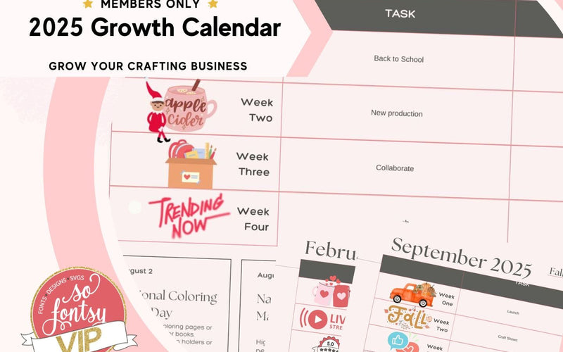 2025 Growth Calendar | Pro Tips to Grow Your Crafting Business