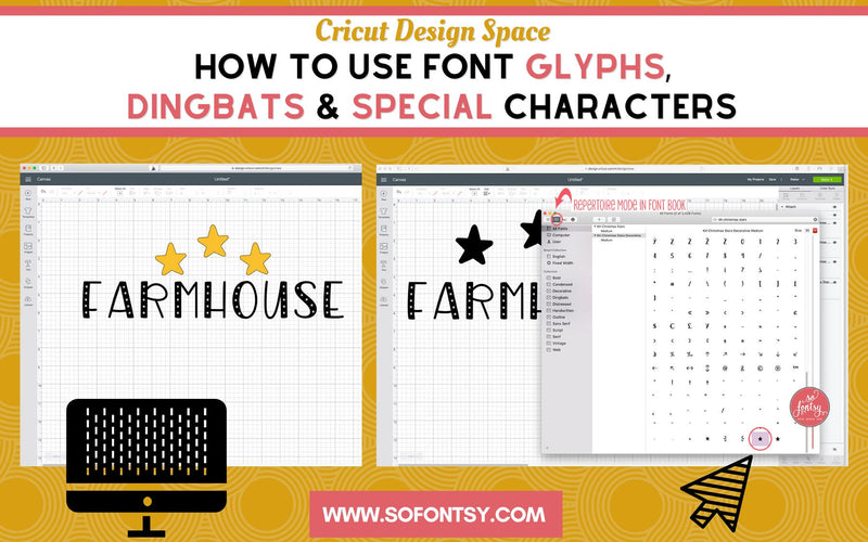 Cricut Design Space: How to Use Font Glyphs, Dingbats & Special Characters