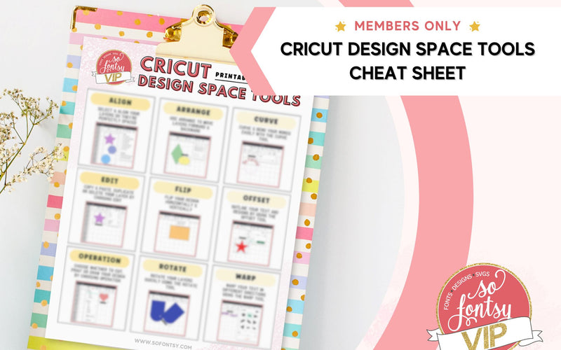 Cricut Design Space Tools Cheat Sheet