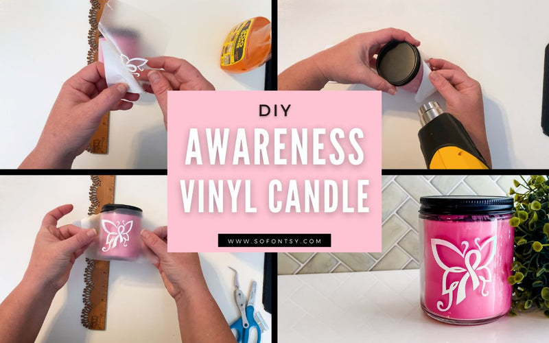 DIY Awareness Vinyl Candle