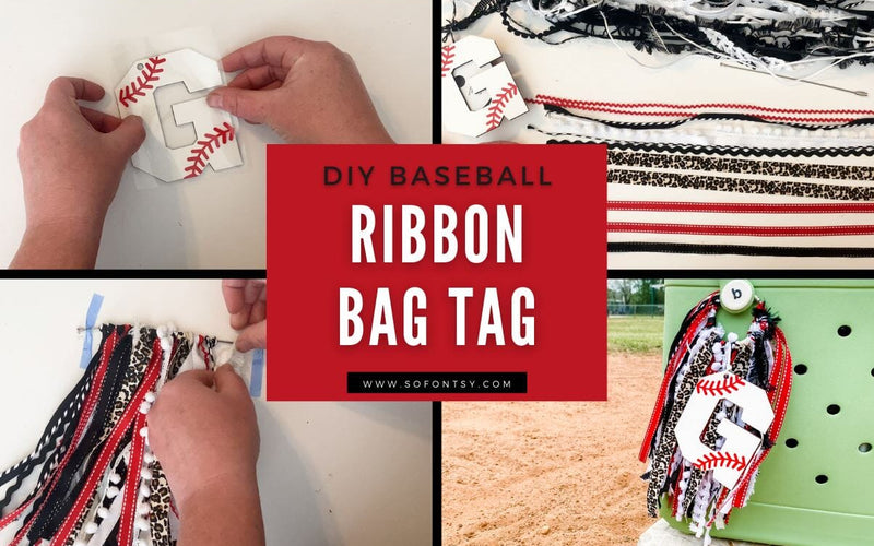 DIY Baseball Ribbon Charm Bag Tag