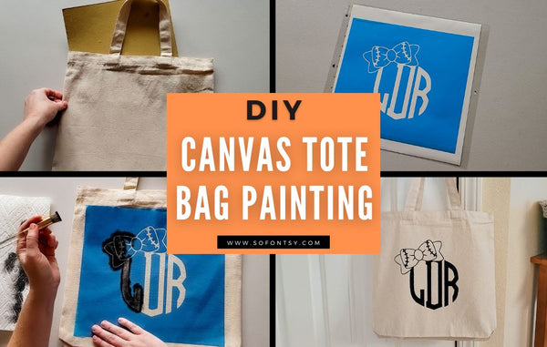 DIY Custom Canvas Tote Bag {with Free Floral Design Download!} - A