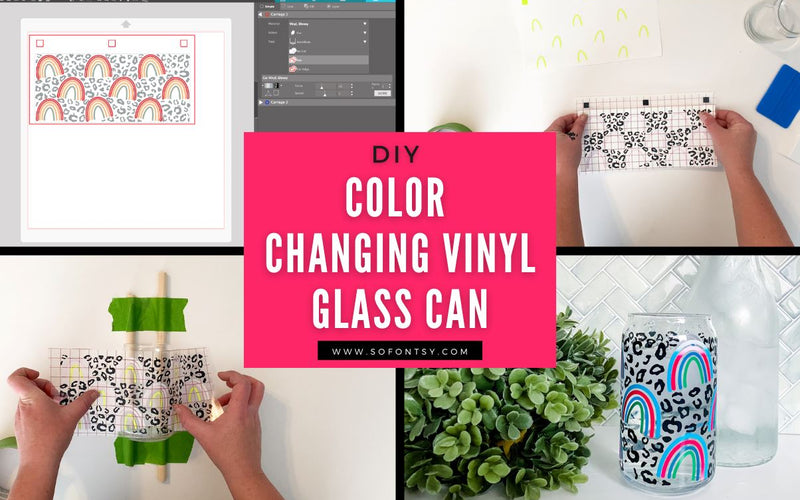 DIY Color Changing Vinyl Glass Can Project